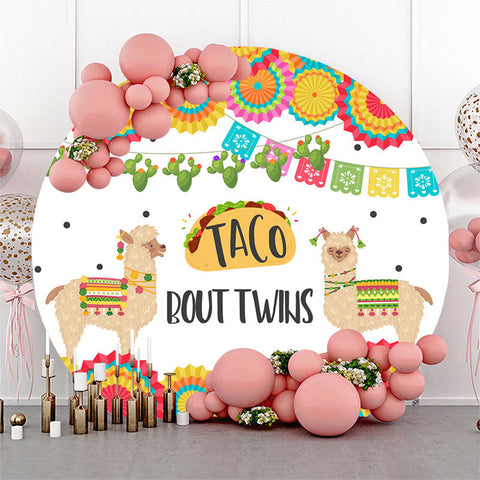 Taco Bout Twins Sheep Baby Shower Toile de fond ronde