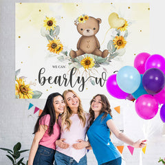 Ours en peluche et toile de fond de douche de bébé tournesol pour fille