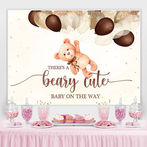 Theres A Beary Cute Baby on the Way Toile de fond de douche de bébé