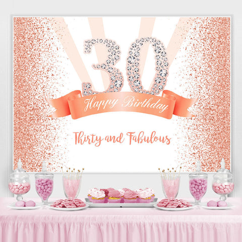 Trente et fabuleux toile de fond du 30e anniversaire en or rose