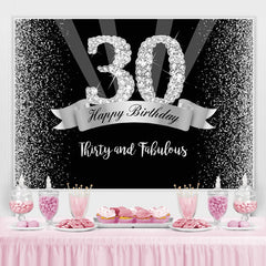 Trente et Fabuleux Bokeh Argent 30e Toile de Fond d'Anniversaire