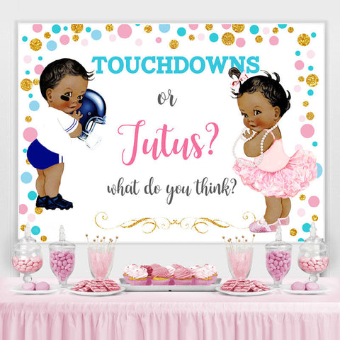 Touchdowns ou toile de fond de douche de bébé blanc Jutus pour jumeaux