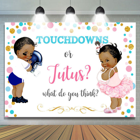 Touchdowns ou toile de fond de douche de bébé blanc Jutus pour jumeaux