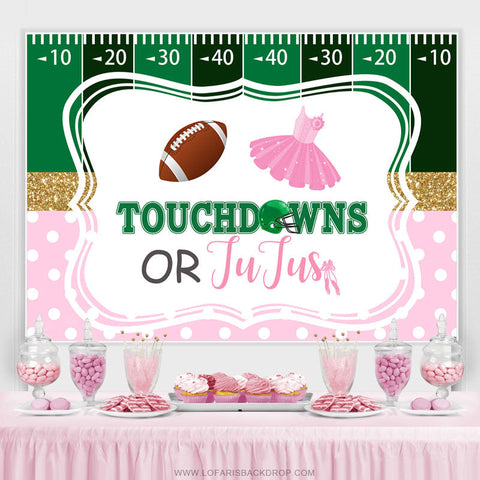 Touchdowns ou Tutus sexe révèlent toile de fond de douche de bébé