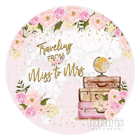 Toile de fond de mariage rond floral doux rose de voyage