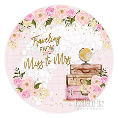 Toile de fond de mariage rond floral doux rose de voyage