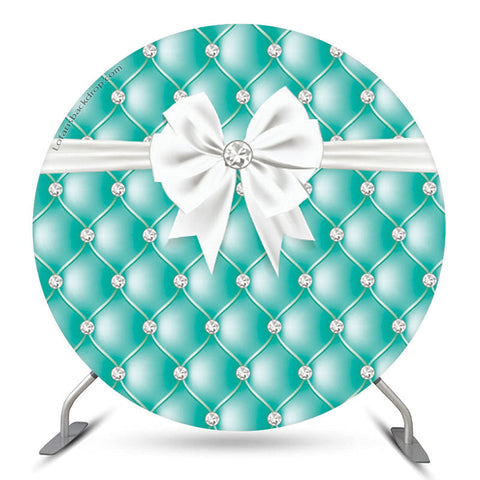 Toile de fond de fête ronde à motif de canapé bleu turquoise