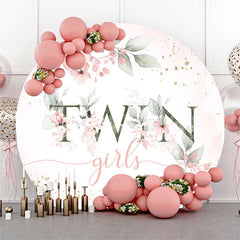Toile de fond ronde Boho Floral Baby Shower pour filles jumelles