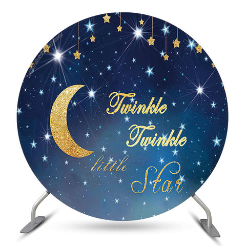 Toile de fond ronde Twinkle Little Star Night Baby Shower