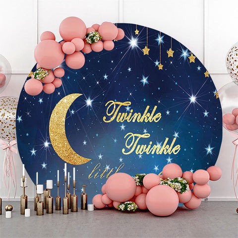 Toile de fond ronde Twinkle Little Star Night Baby Shower