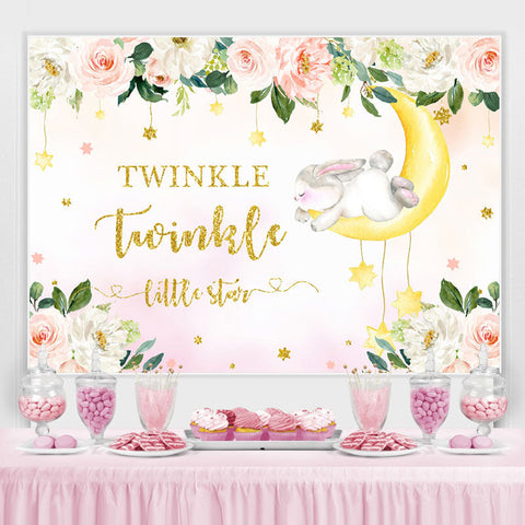 Twinkle Twinkle Little Star Floral douche de bébé Toile de fond