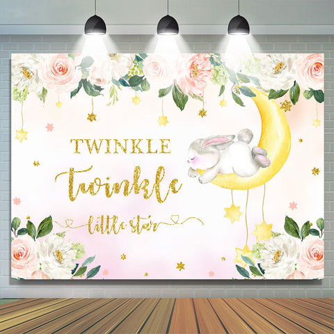 Twinkle Twinkle Little Star Floral douche de bébé Toile de fond