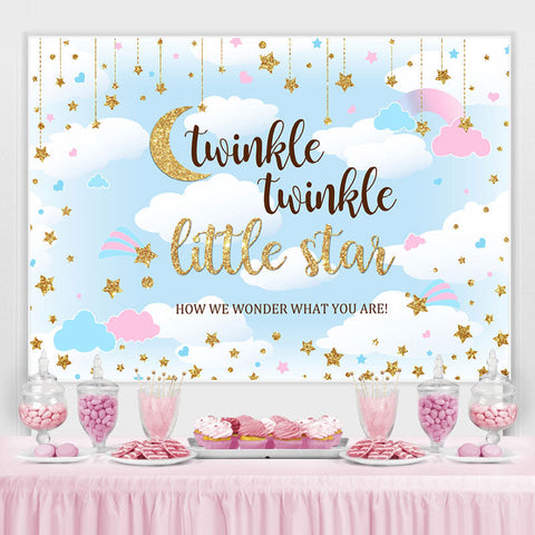 Toile de fond de douche de bébé Twinkle Twinkle Little Star Glitter