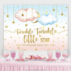 Toile de fond Twinkle Star Blue Pink Cloud Gender Reveal