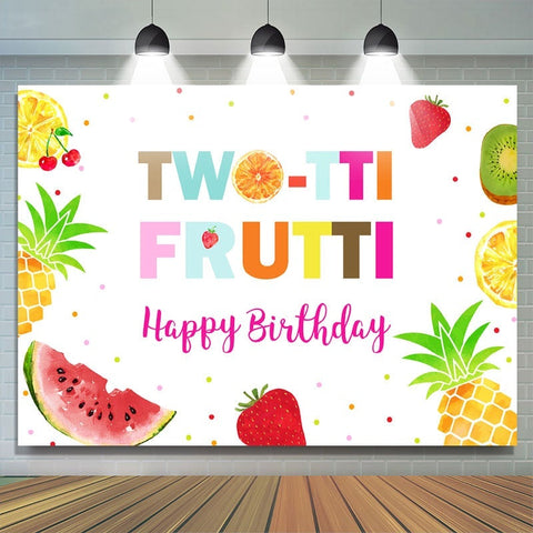 Twotti Frutti Aquarelle Fruits Filles Anniversaire Toile de Fond