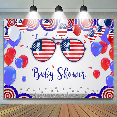 Drapeau Usa Jour de l'Indépendance Baby Shower Party Toile de Fond