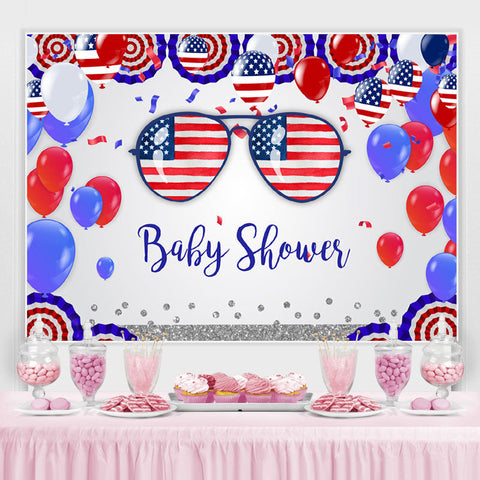 Drapeau Usa Jour de l'Indépendance Baby Shower Party Toile de Fond