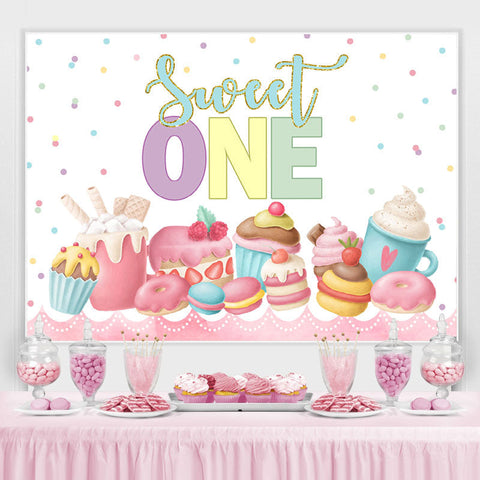 Diverses collations et toile de fond Sweet One Happy Birthday