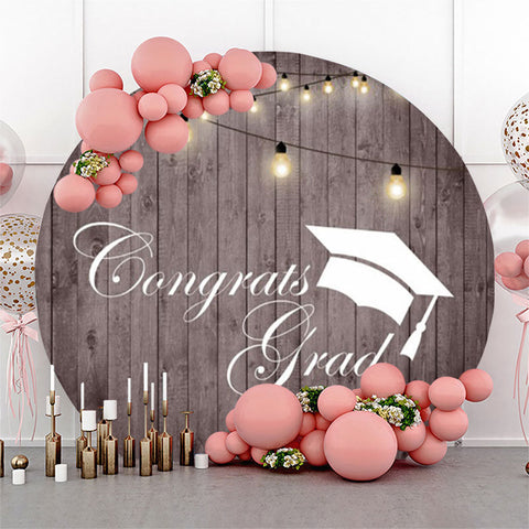 Cercle de lumières verticales en bois Congrats Grad Backdrop