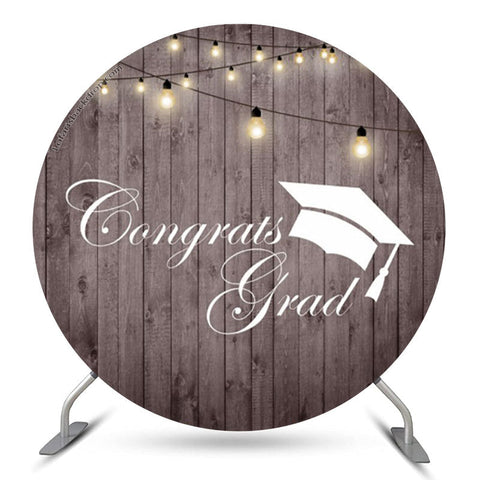 Cercle de lumières verticales en bois Congrats Grad Backdrop