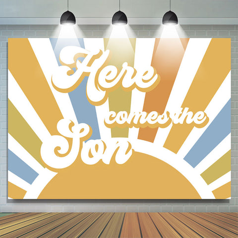 Toile de aime Ancien Soleil Ici Vient Le Fils Bébé Douche