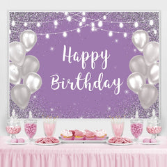 Toile de fond violet violet argent joyeux anniversaire pour fille