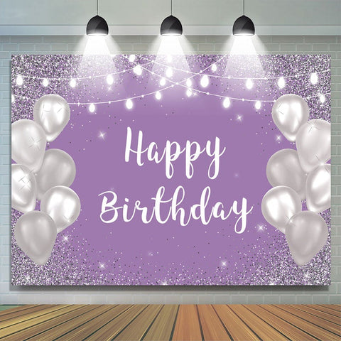 Toile de fond violet violet argent joyeux anniversaire pour fille