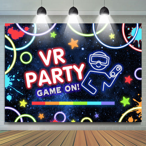 Jeu Vr sur fond de fête joyeux anniversaire Graffiti