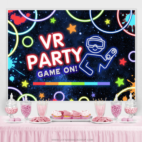 Jeu Vr sur fond de fête joyeux anniversaire Graffiti