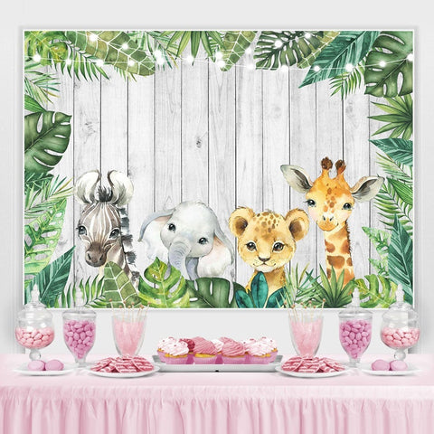 Décors d'animaux de safari à l'aquarelle pour baby shower