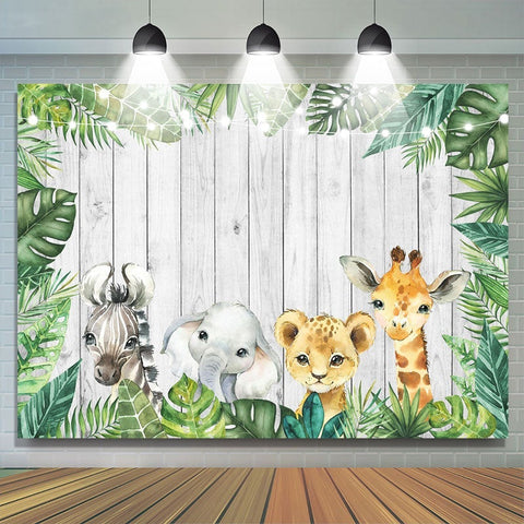 Décors d'animaux de safari à l'aquarelle pour baby shower