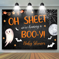 Nous avons une toile de fond de douche de bébé Booy Halloween