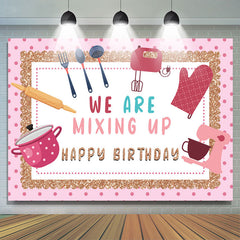 Nous mélangeons la Toile de Fond d'anniversaire de cuisine de fille