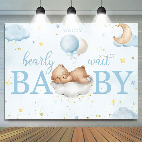 We Can Bearly Wait Bear Cloud Baby Shower Backdrop