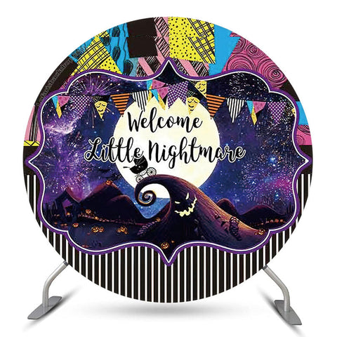 Welcome Little Nightmare Toile de fond ronde d'Halloween