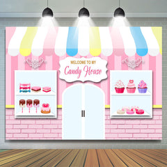 Welcome My Candy House Joyeux anniversaire toile de fond pour fille