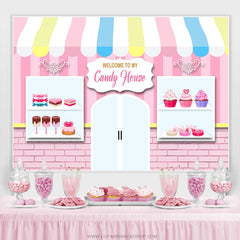 Welcome My Candy House Joyeux anniversaire toile de fond pour fille
