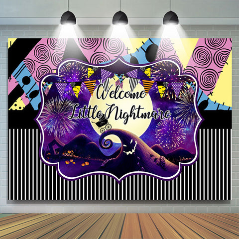 Welcome Nightmare Halloween Bébé Douche Toile de fond