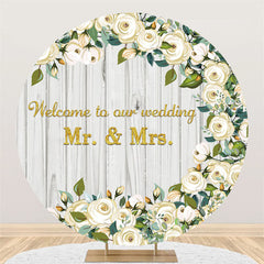 Bienvenue sur notre toile de fond ronde de mariage de fleurs de mariage