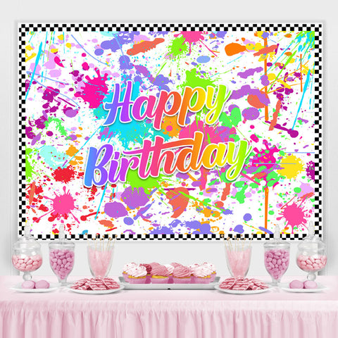 Toile de fond joyeux anniversaire graffiti blanc et coloré
