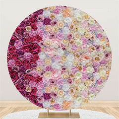 Toile De Fond De Décoration De Mariage Rond Floral Blanc Et Violet