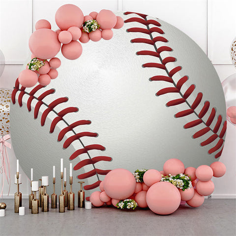 Fond de joyeux anniversaire rond de baseball blanc et rouge