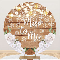 Toile de fond de mariage rond flocon de neige d'hiver floral blanc