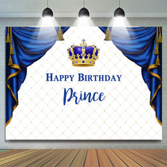 Toile de fond de joyeux anniversaire carré blanc et prince héritier