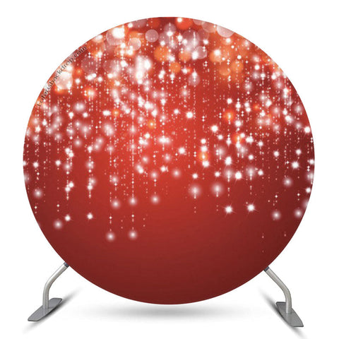 Toile de fond de cercle de bokeh rouge de cordes blanches pour l'anniversaire