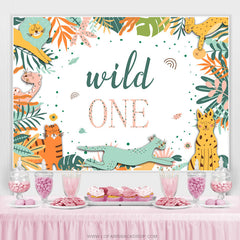 Toile de fond Wild One Jungle Animals Joyeux 1er anniversaire