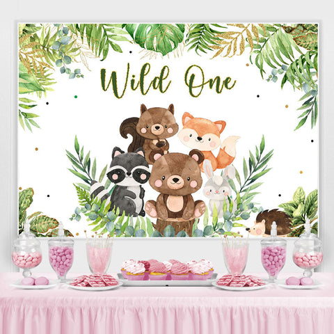 Wild One Jungle Cartoon Animals 1er anniversaire Toile de fond