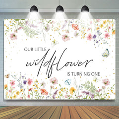 Wildflower Butterfly 1er anniversaire toile de fond pour fille