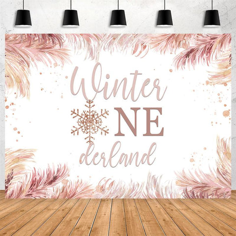 Winter One Derland et flocon de neige rose 1ère toile de fond