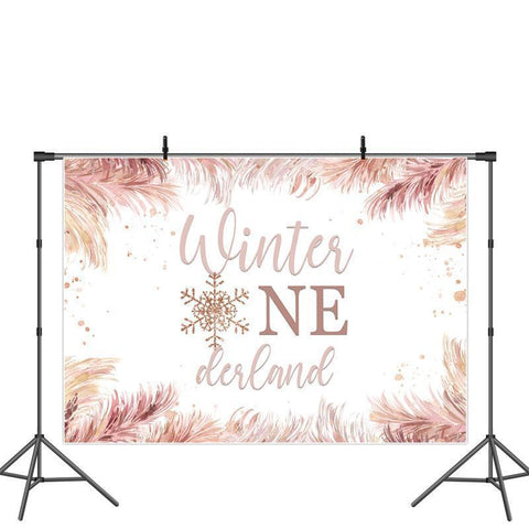 Winter One Derland Snowflake Joyeux anniversaire Toile de fond